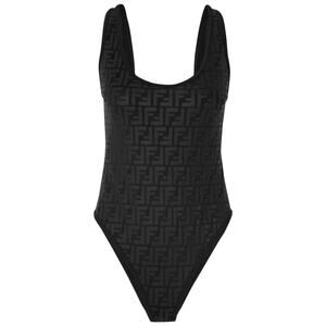 FENDI FF logo embossed swimsuit bodysuit